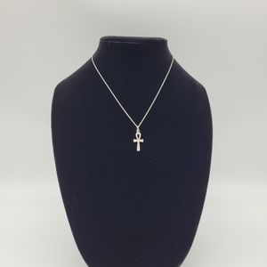 Sterling Silver Oxidized Ankh Necklace
